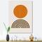 Designart - Abstract Minimal Orange Sun and Rainbow I - Modern Canvas Wall Art Print